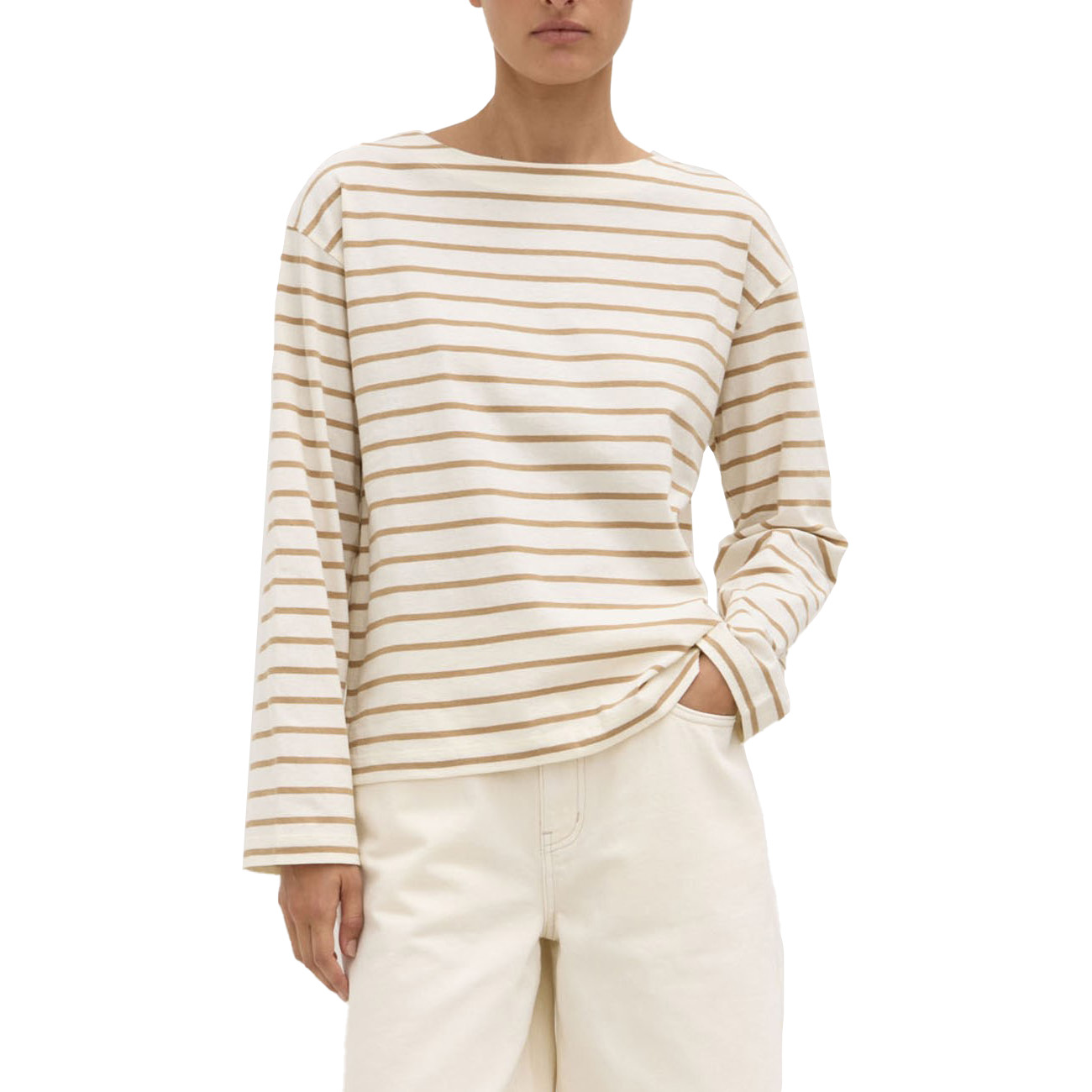 Assembly Label Bonne Long Sleeve Tee White Tan